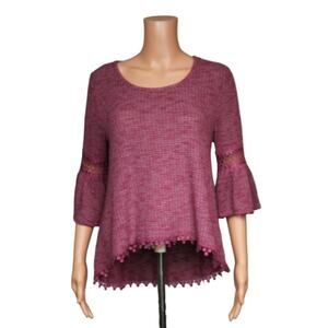 Wall Flower 3/4 Sleeve Top Women Size Large
